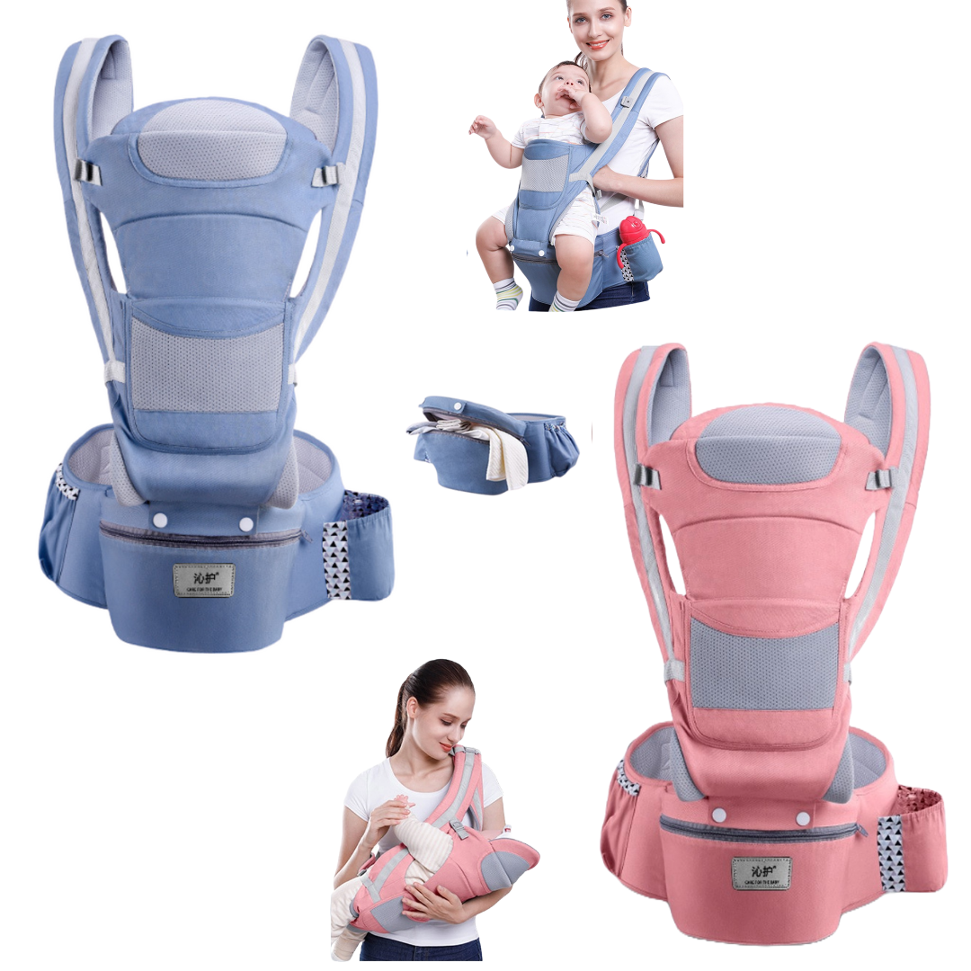 Canguro - Portabebés ergonómico y confort con asiento y 9 posiciones en 1